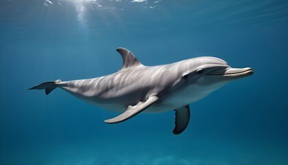 A Dolphin Diving Deep To Explore The Ocean Floor