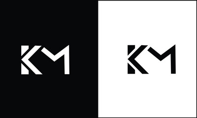 KM, MK, K, M, Abstract Letters Logo Monogram