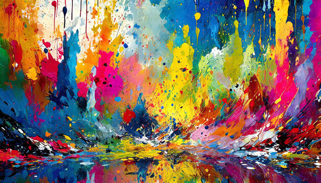 Abstract colorful background with splashes