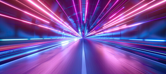 Neon lights speed tunnel background