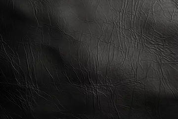 Deurstickers black leather texture close up © Alexei