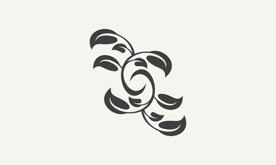 initial S tree branches and leaves logo design vector illustration