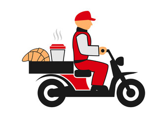 Delivery man on the scooter