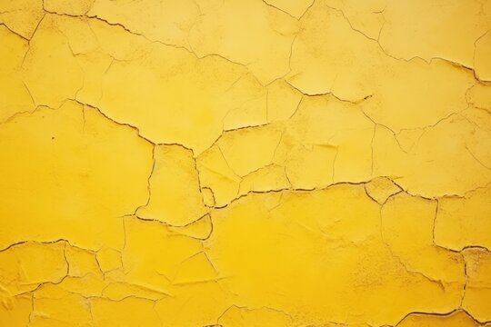 Dry yellow cracked earth texture, symbolizing drought and arid climate. Yellow Cracked Earth Background