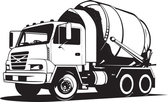 Dynamic Cement Mixer Vector Illustration Depicting Construction Progress and Industry Advancements