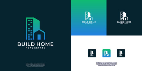 Modern home real estate logo design inspiration.