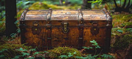 Pirates treasure chest full of gold 