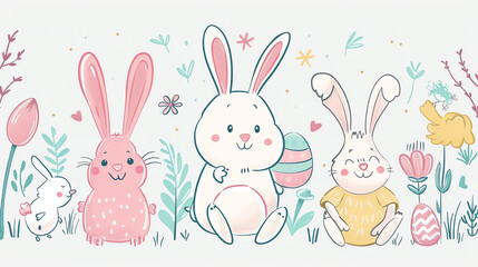 Spring Whimsy: Easter Bunnies and Vibrant Nature