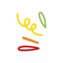 Hand drawn colorful rays