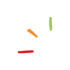 Hand drawn colorful rays