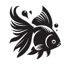 Silhouettes of Goldfish,  Majestic Goldfish Silhouettes, Goldfish Silhouettes in Motion