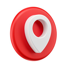 Red Map Pin 3D Illustration with transparent background