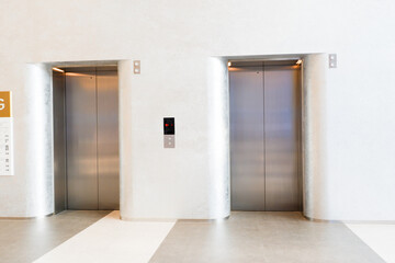 Modern Elevator doors in office building,Elevators in the modern lobby house or hotel,elevators in...