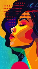 Vibrant Pop Art Female Profile for International Women's Day
