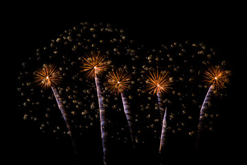 Montreal, Canada - June 29 2019: The firework show in La Ronde Montreal