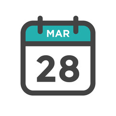 March 28 Calendar Day or Calender Date for Deadlines or Appointment