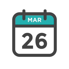 March 26 Calendar Day or Calender Date for Deadlines or Appointment
