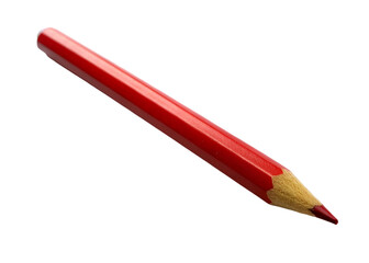 Red pencil isolated on transparent background.