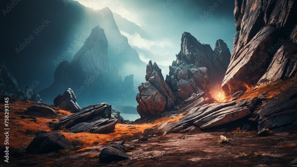 Wall mural abstract rock as gaming background 
