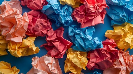 Close Up of Colorful Crumpled Paper Balls