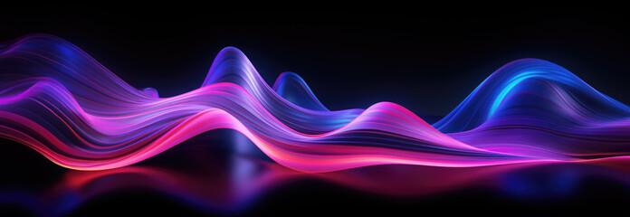 An abstract snapshot captures the fluid movement of neon in rich, stunning colors against a pitch-black backdrop, symbolizing vigor and creativity