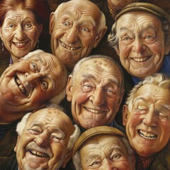 People faces collage.