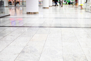 modern floor covering in a shopping center. modern interior