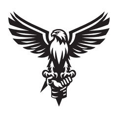 Vintage Falcon Silhouettes, flying  Falcon Silhouettes, silhouettes of Graceful Birds- black and white illustration
