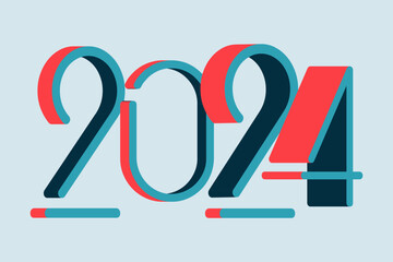  numbers 2024  new year background, wallpaper, banner
