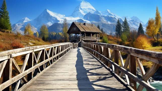 bridge over the river  high definition(hd) photographic creative image