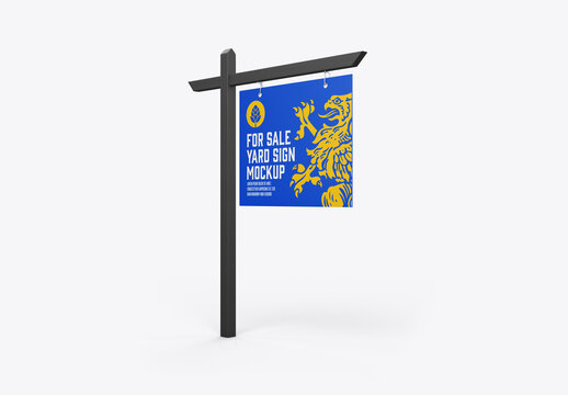 Wooden Real Estate Sign Mockup
