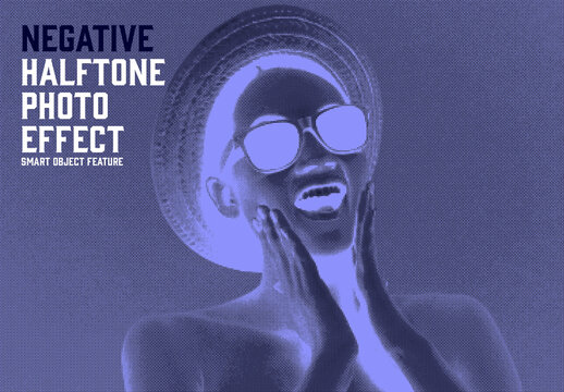 Negative Halftone Photo Effect