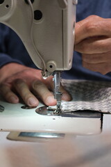 close up of a sewing machine