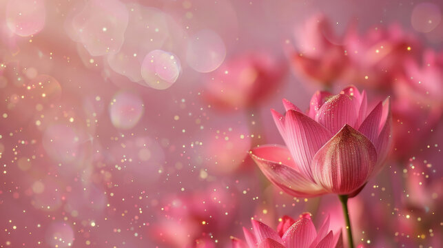 pink tulips in the on abstract background concept art with free space for place