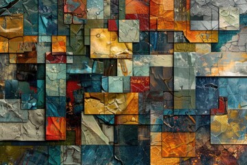 A digital mosaic of fragmented images and textures, assembled into a cohesive and visually striking design