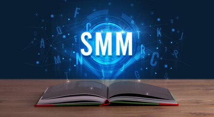 Technology abbreviation coming out from an open book