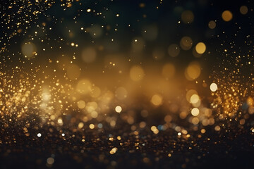 Celebratory background with gold glitter on black