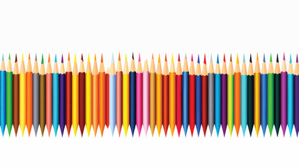 A whimsical pattern of colorful pencils sharpened t