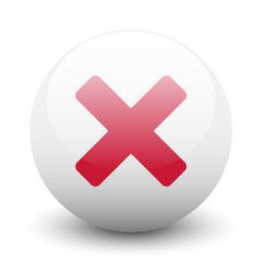 Obraz premium Red cross on white badge or button.