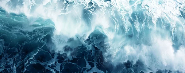 Schilderijen op glas Sea waves storm background. © Yahor Shylau 