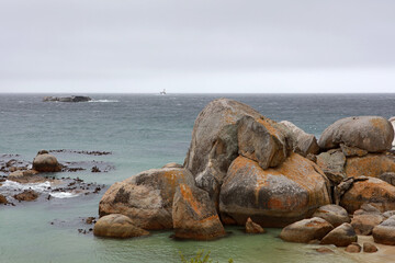 Boulders Beach, Ocean coast landscape near Cape Town, South Africa