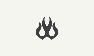 initial w fire monogram simple logo design vector illustration