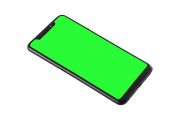Obraz na płótnie Canvas Smartphone with green screen isolated on transparent background