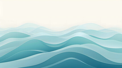 Scandinavian-inspired abstract waves in serene colors.