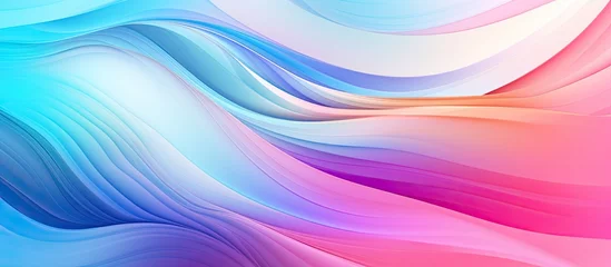 Fototapeten A close up of a vibrant abstract background with waves in shades of purple, violet, pink, magenta, and electric blue. The pattern resembles a petal painting art © AkuAku