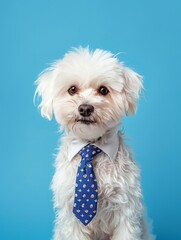 Dog with a tie.