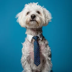 Acrylic prints French bulldog Dog with a tie.