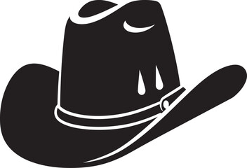 "Saddle Up Sophistication: Cowboy Hat Vector Black Logo for Retro Vibes" "Retro Reverence: Cowboy Hat Black Logo Icon in Classic Vector Design"