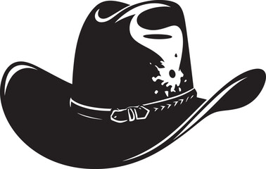 "Stylish Frontier: Cowboy Hat Icon in Classic Black Logo Vector Design" "Icon of the Range: Cowboy Hat Vector Black Logo for True Cowboys"