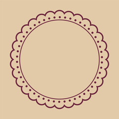 Naklejka premium elegant round border frame vector design in lace pattern